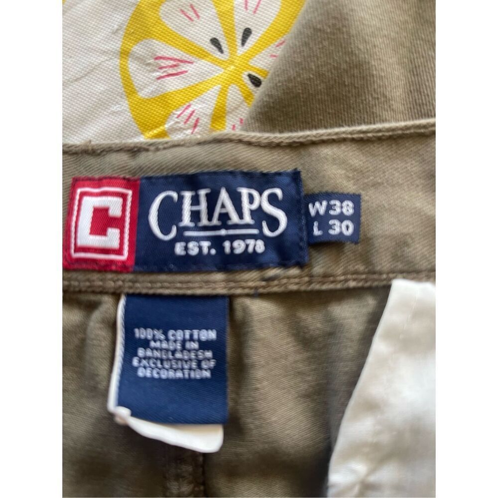 Chaps Men's Straight Leg Cargo Brown Pants Size 38/30 - Picture 9 of 10
